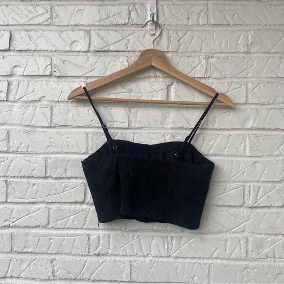 Jason Wu black Eyelet Cropped Spaghetti Strap Bone in Top Size S - Picture 3 of 7